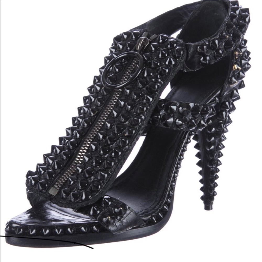 Givenchy studded alligator black sandals